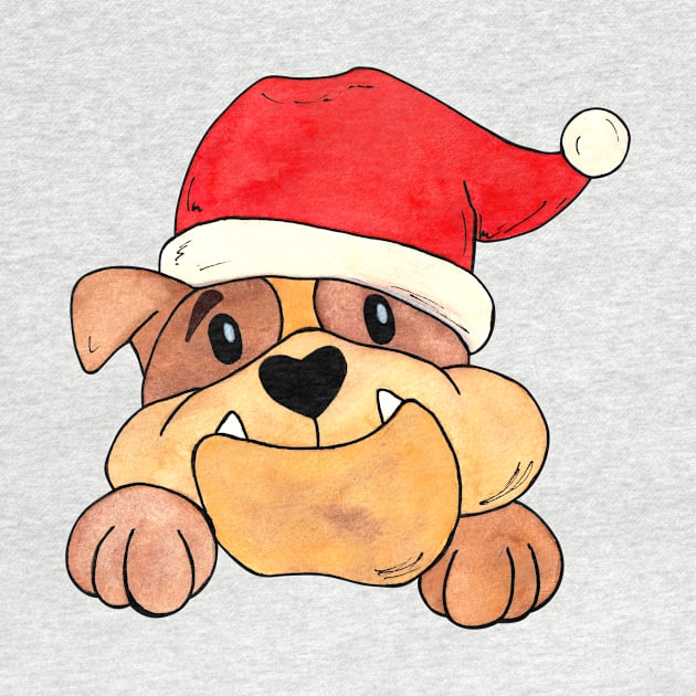 Dog with Christmas hat, Dog lover, Dog lover gift by hippyhappy